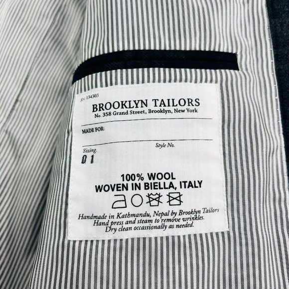 Brooklyn Tailors Blue & Gray Plaid Wool Overcoat Mens Size Size 1 - Picture 6 of 7